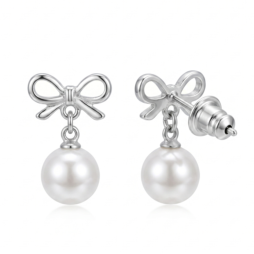 The99Jewel  Eye-Catching  Silver  Plated Pearl Stud Earrings
