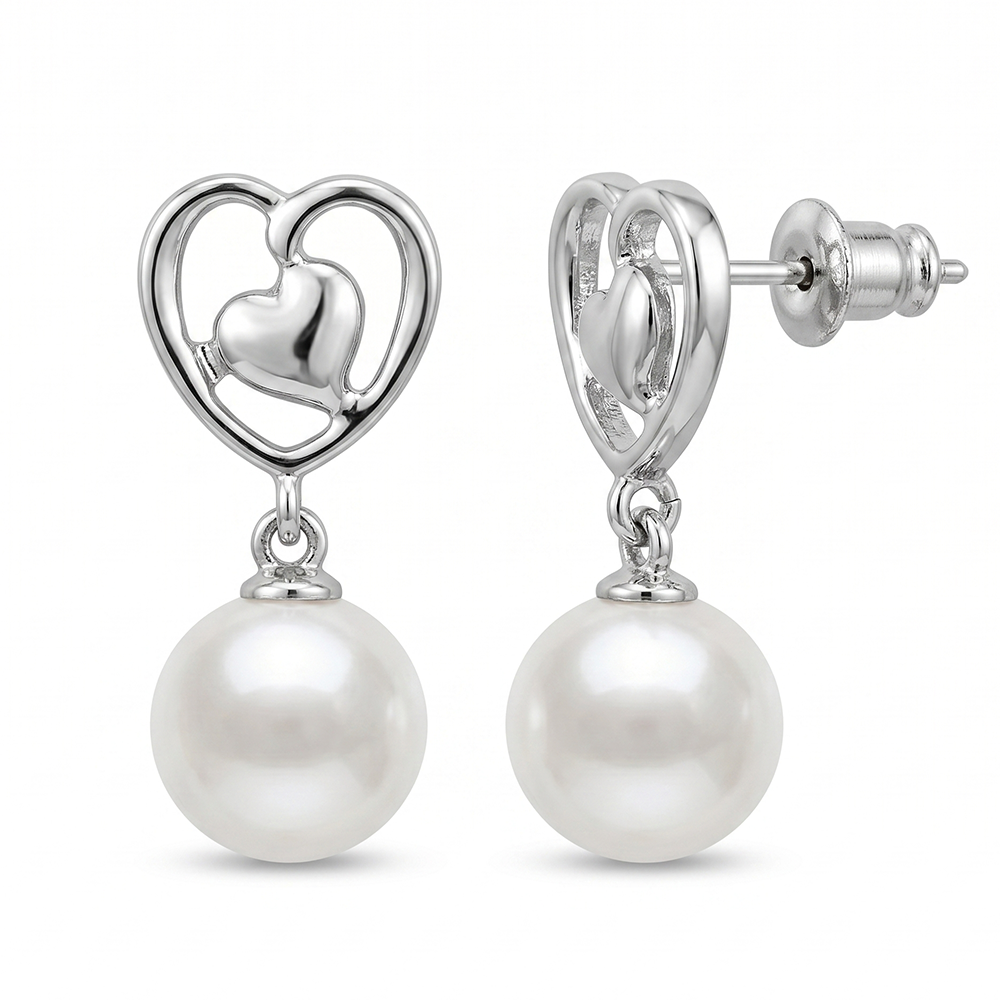 The99Jewel  Eye-Catching  Silver  Plated Pearl Stud Earrings