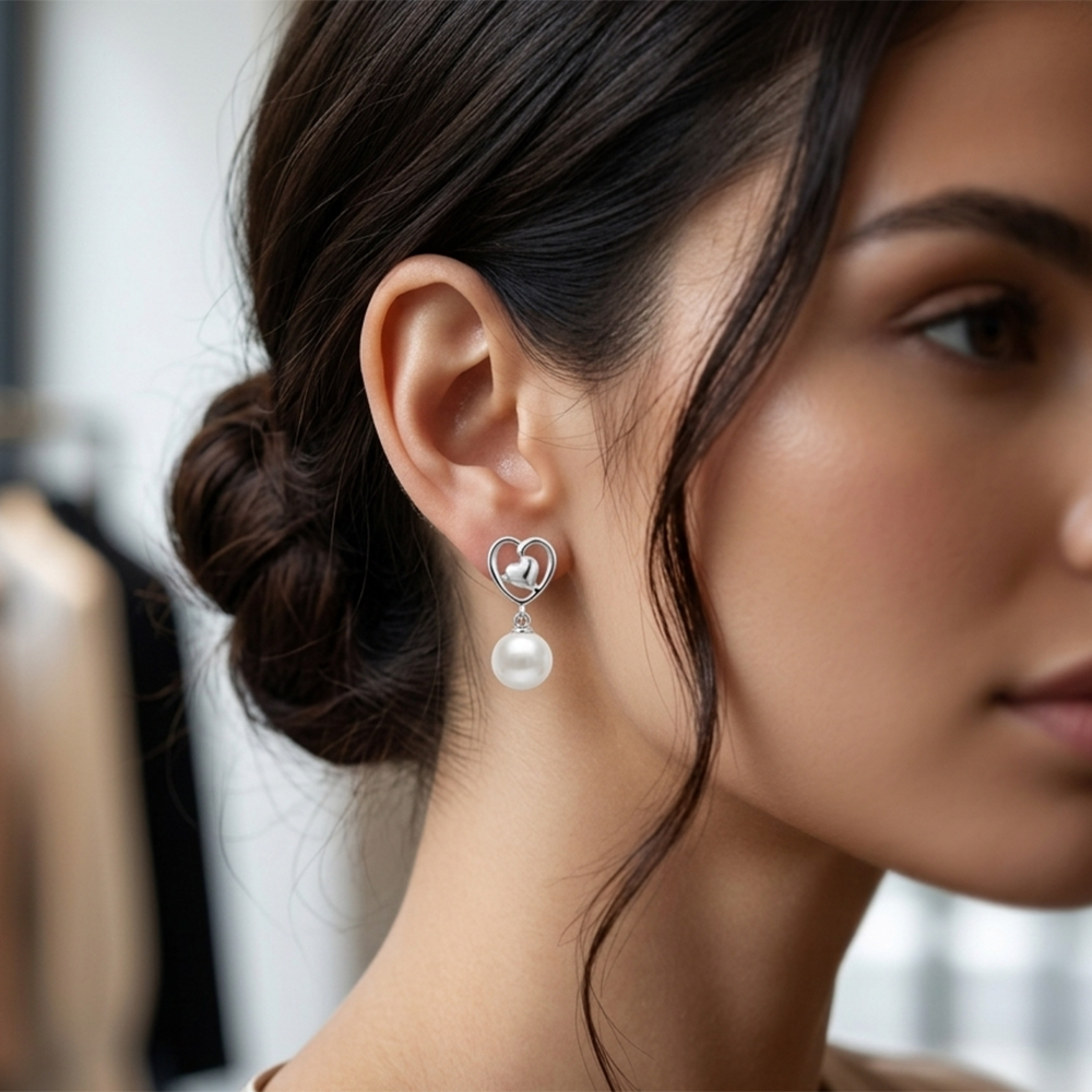 The99Jewel  Eye-Catching  Silver  Plated Pearl Stud Earrings