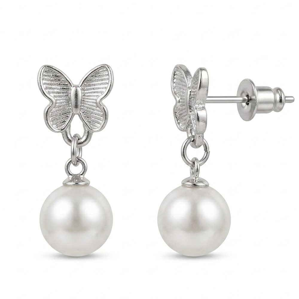 The99Jewel  Eye-Catching  Silver  Plated Pearl Stud Earrings