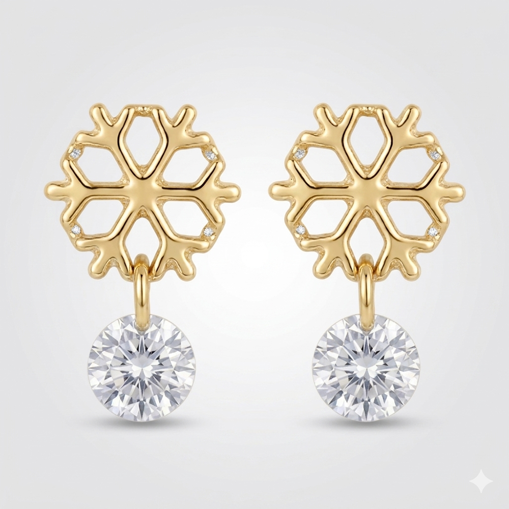 The99Jewel Graceful Flower Earrings with Brilliant Crystal Drops