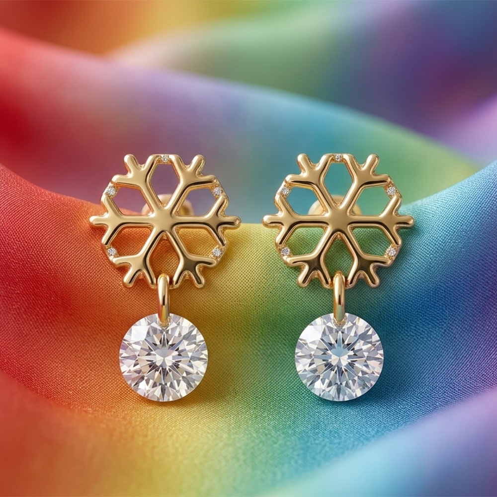 The99Jewel Graceful Flower Earrings with Brilliant Crystal Drops