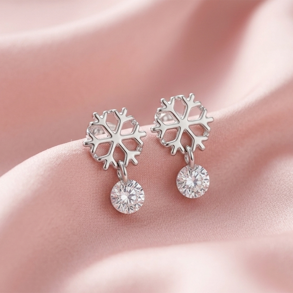 The99Jewel Sparkling Flower-Shaped Crystal Earrings for Women