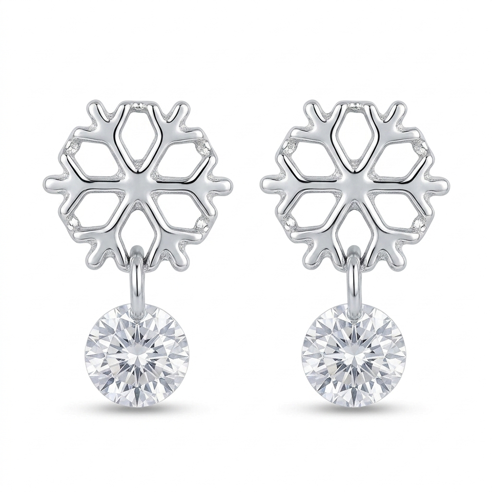 The99Jewel Sparkling Flower-Shaped Crystal Earrings for Women