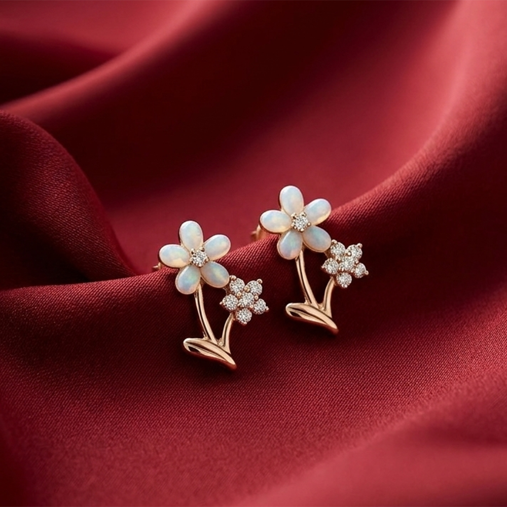 The99Jewel Dazzling Flower Earrings with Brilliant Crystal Drops