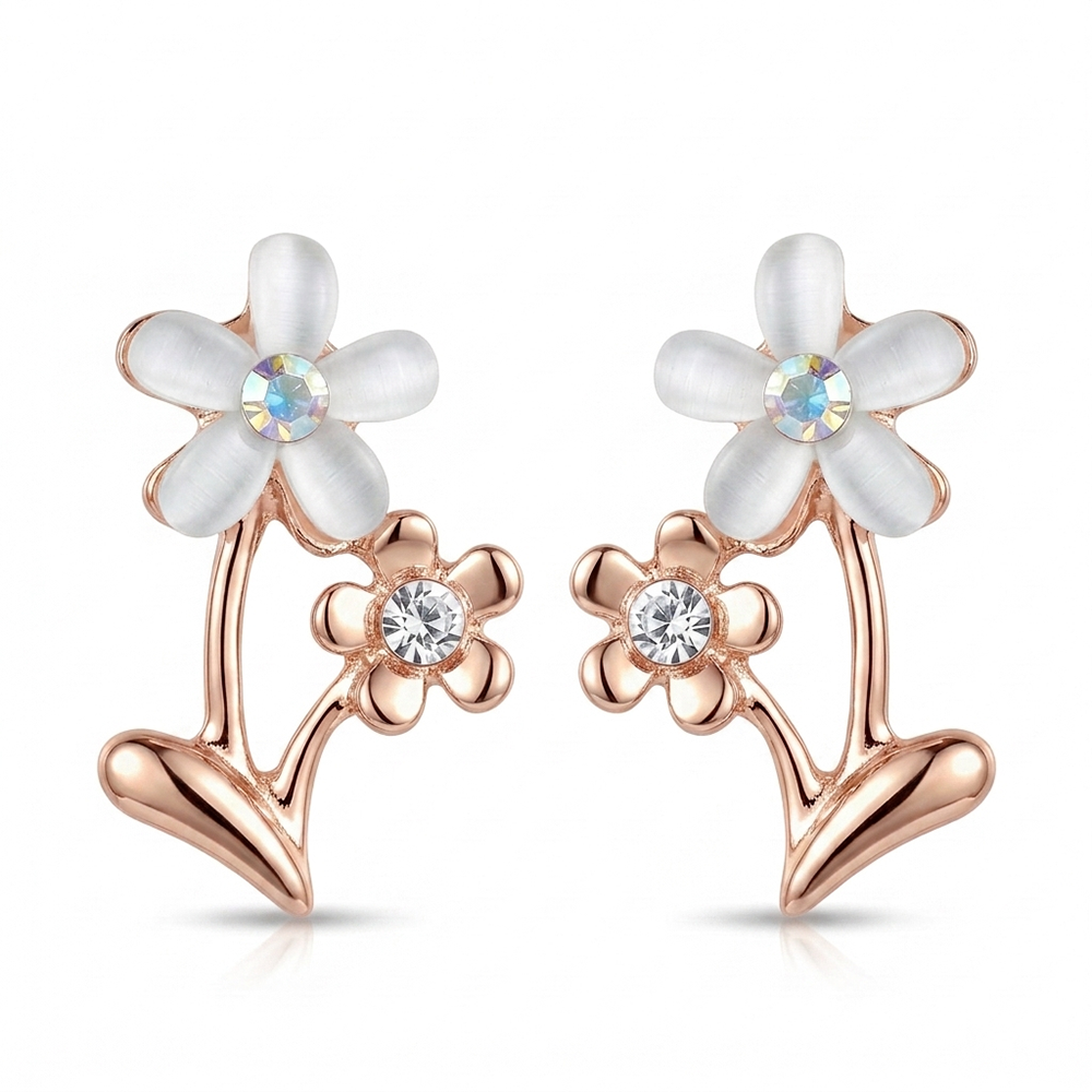 The99Jewel Dazzling Flower Earrings with Brilliant Crystal Drops