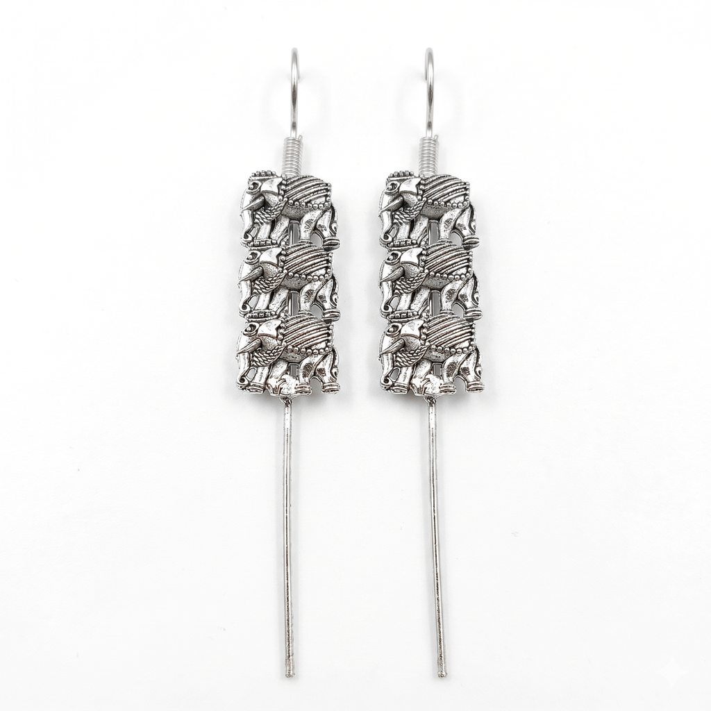 The99Jewel Oxidised Plated Elephant Earcuff