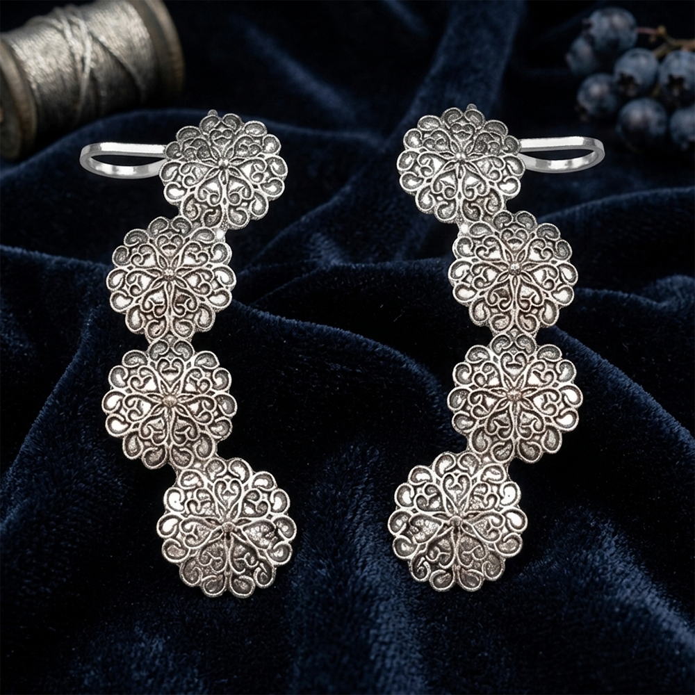 The99Jewel Oxidised Plated Floral Ear Cuff For Women And Girls