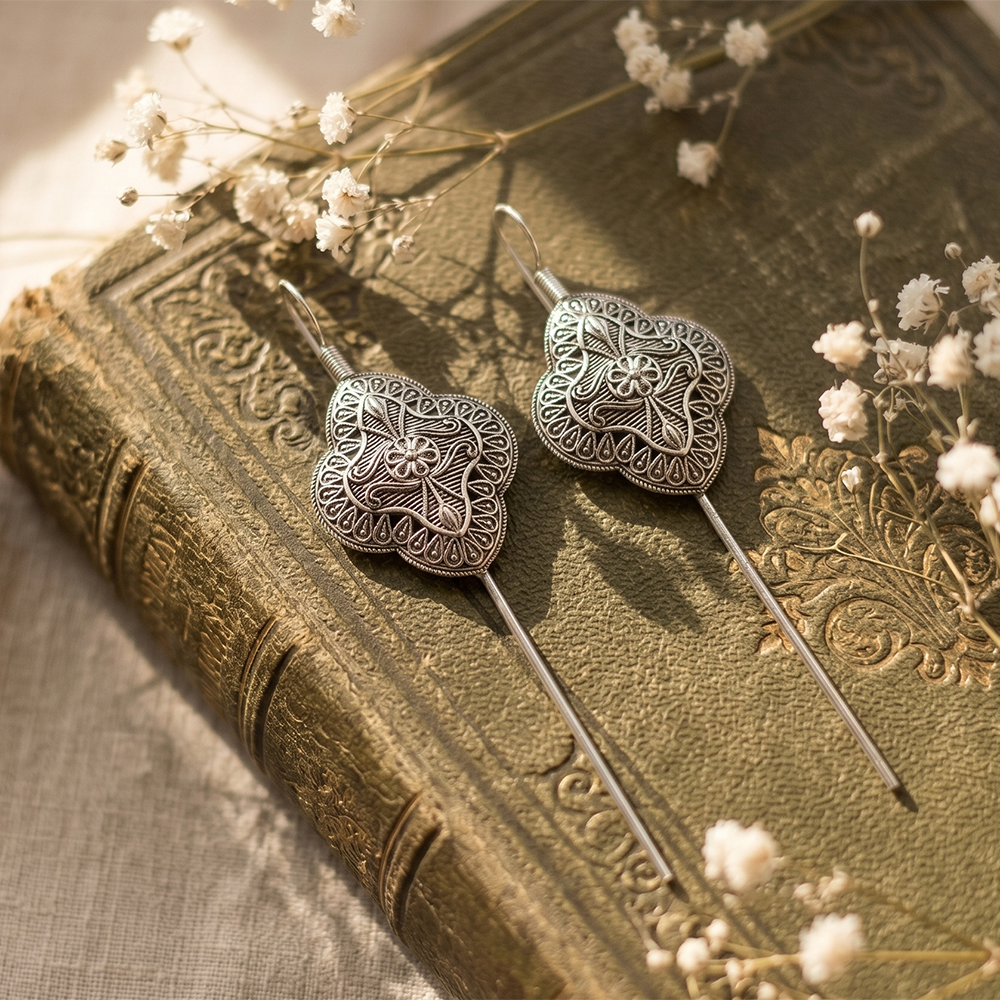 The99Jewel Oxidised Plated Stylish Earcuff