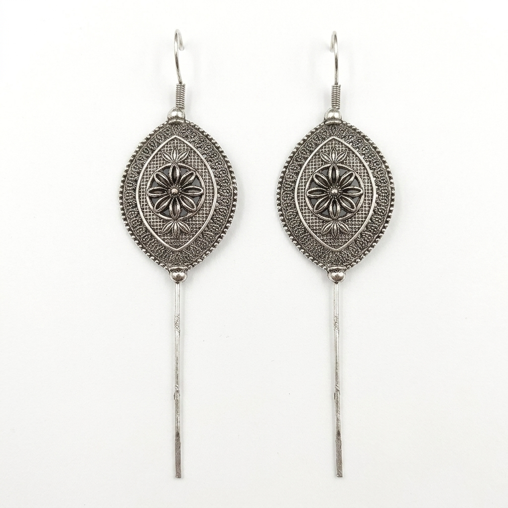 The99Jewel Oxidised Plated Oval Earcuff