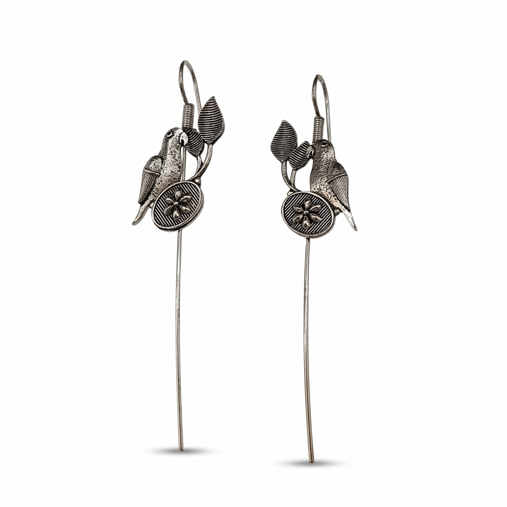 The99Jewel Oxidised Plated Bird Earcuff