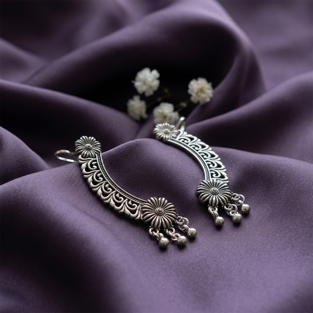 The99Jewel Ethnic Oxidised Ear Cuff Earring for Women
