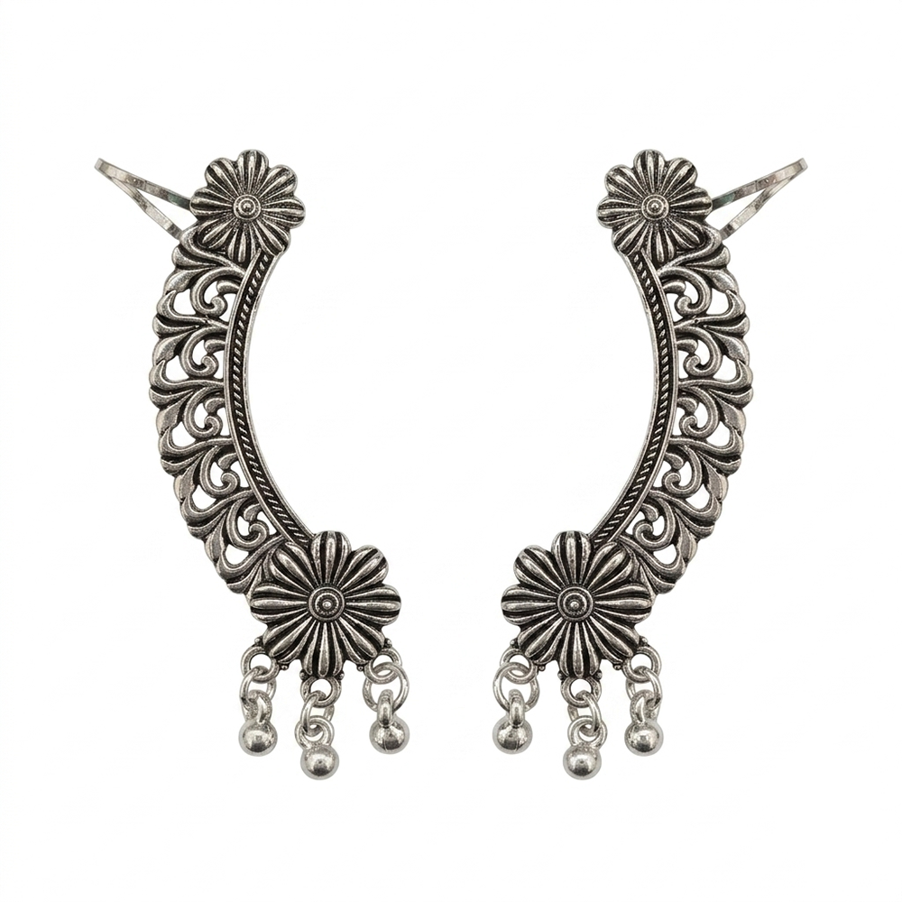 The99Jewel Ethnic Oxidised Ear Cuff Earring for Women