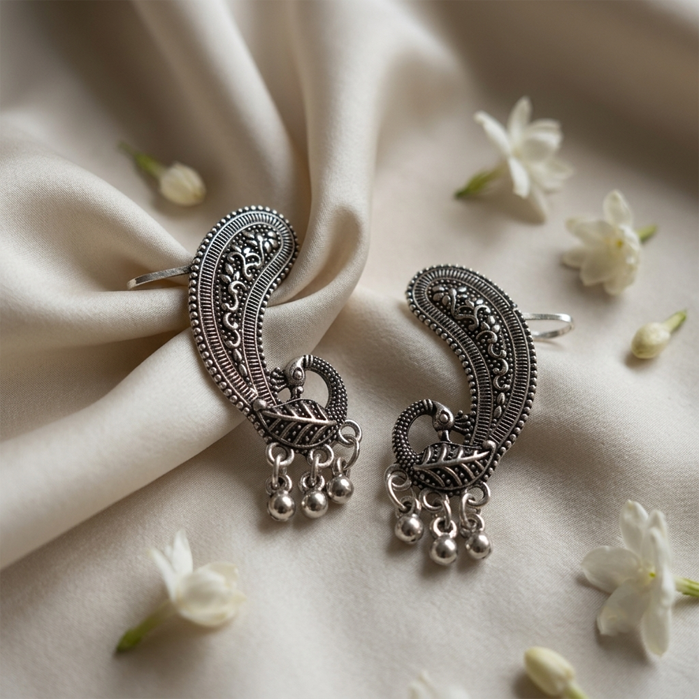 The99Jewel Ethnic Oxidised Ear Cuff Earring for Women