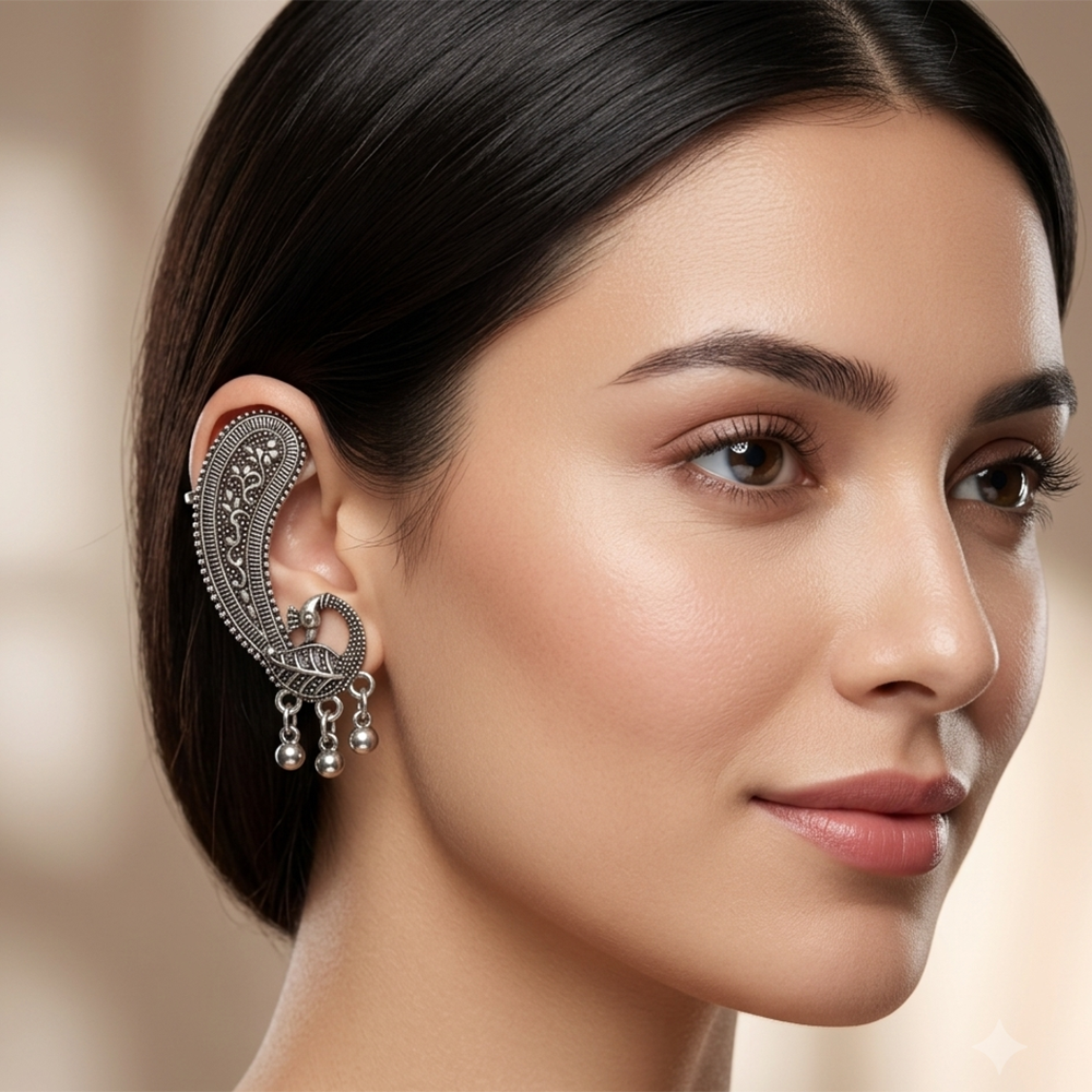 The99Jewel Ethnic Oxidised Ear Cuff Earring for Women