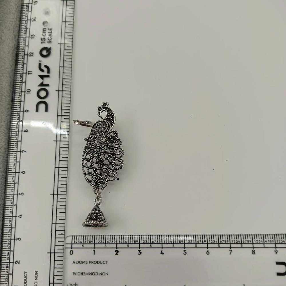 The99Jewel Stylish Oxidised Ear Cuffs with Peacock Motif for Women Traditional Fashion Jewellery