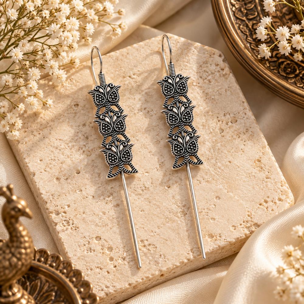 The99Jewel Stylish Oxidised Ear Cuffs with Butterfly Motif for Women Traditional Fashion Jewellery