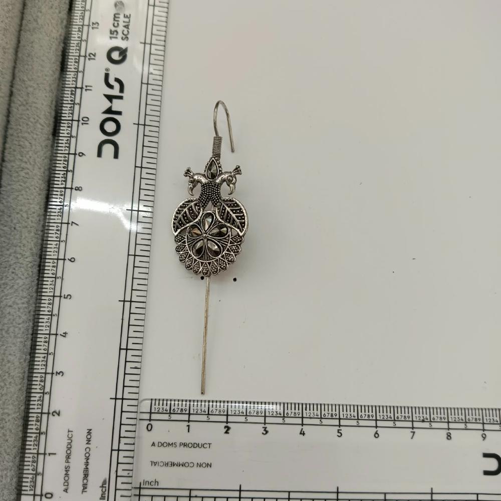 The99Jewel Stylish Oxidised Ear Cuffs with Peacock Motif for Women Traditional Fashion Jewellery