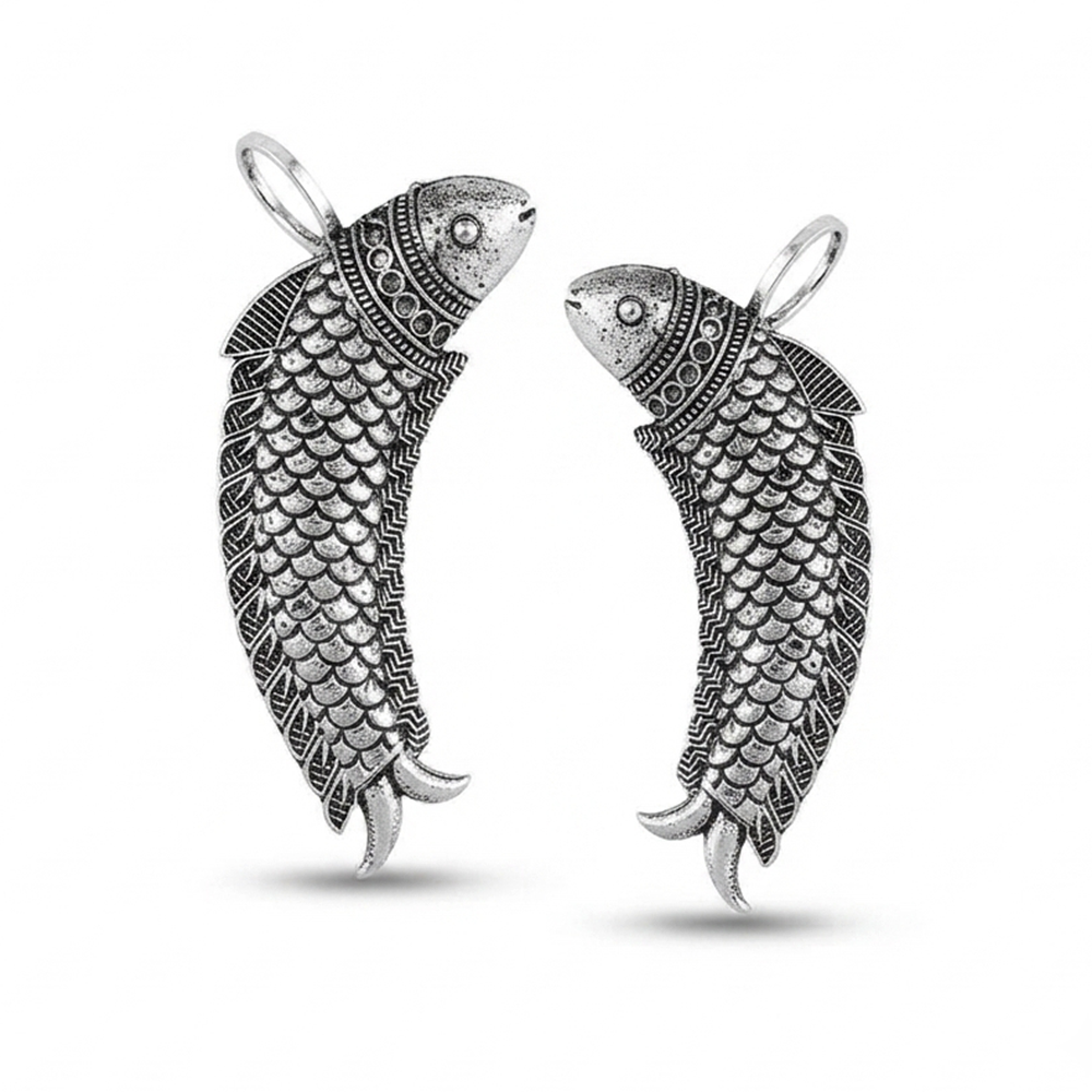 The99Jewel Stylish Oxidised Ear Cuffs with Fish Motif for Women Traditional Fashion Jewellery