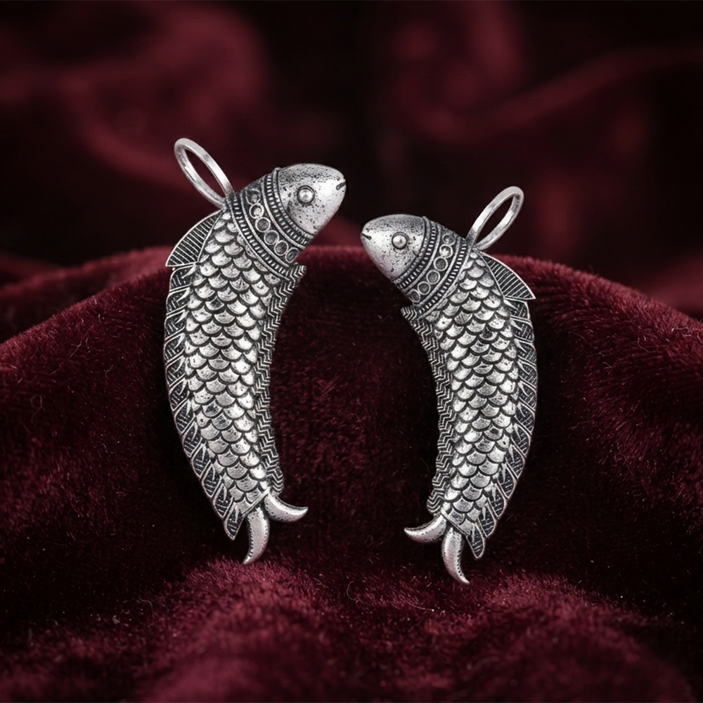 The99Jewel Stylish Oxidised Ear Cuffs with Fish Motif for Women Traditional Fashion Jewellery