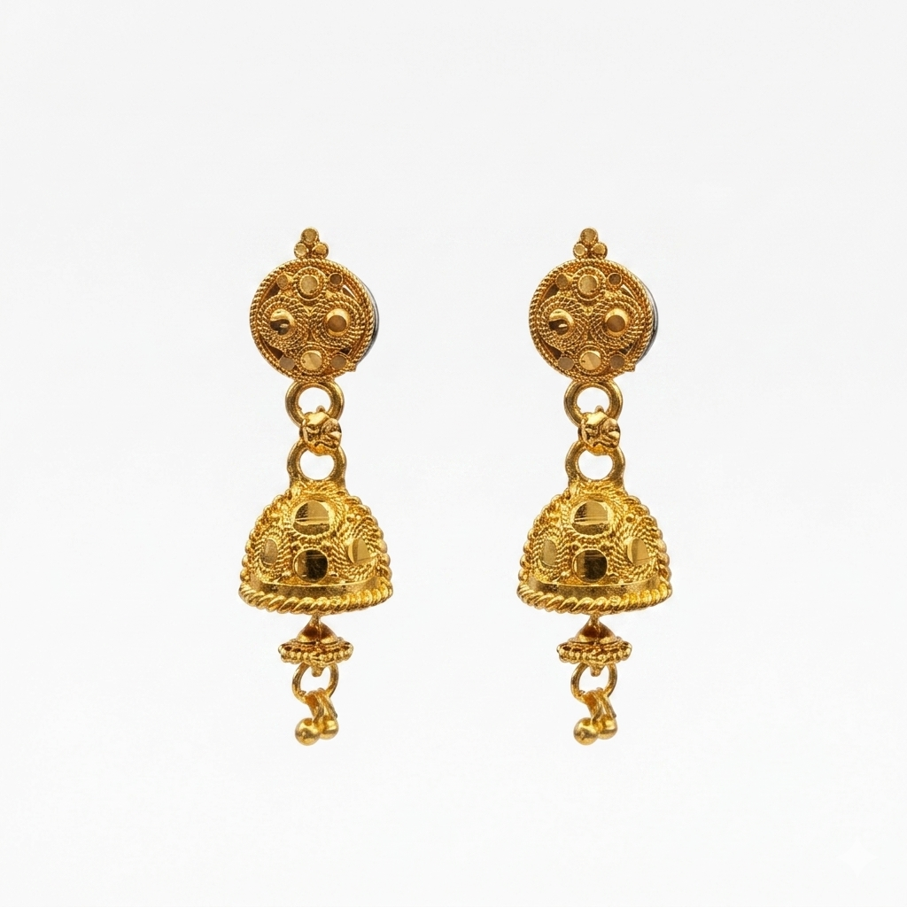 The99Jewel Elegant Gold Plated Floral Jhumka Drop Earrings