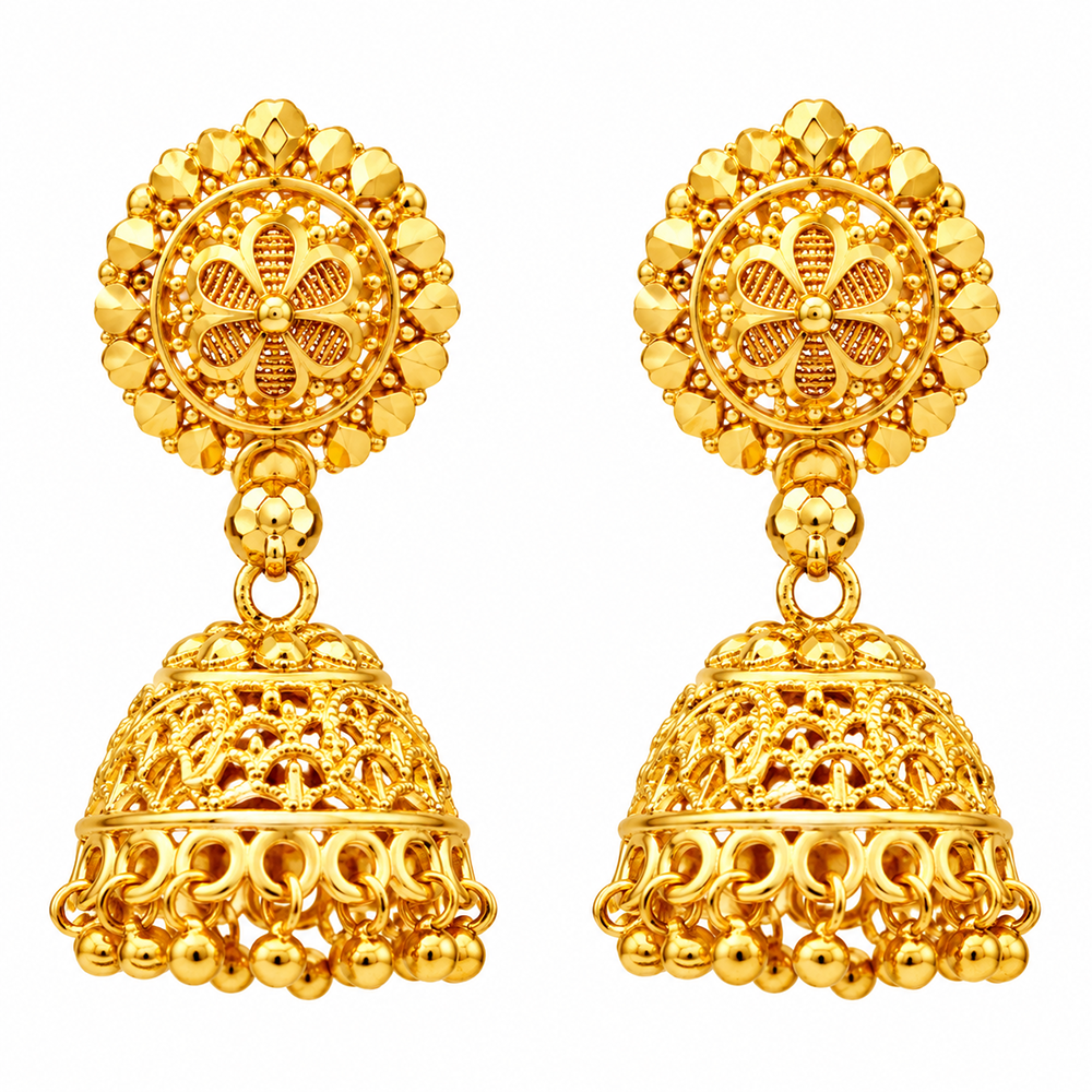 The99Jewel Stylish Gold Plated Jhumka Earrings | Traditional Fashion Jewellery for Festive & Party Wear
