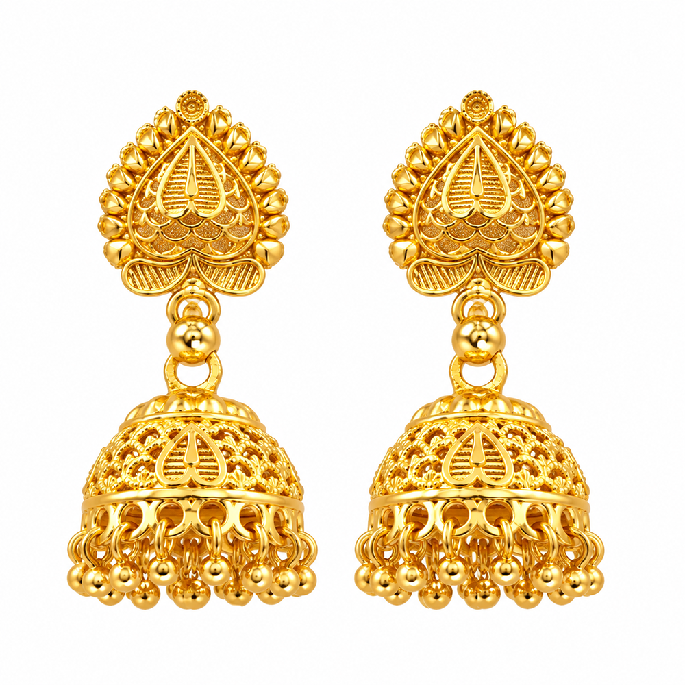 The99Jewel Stylish Gold Plated Jhumka Earrings | Traditional Fashion Jewellery for Festive & Party Wear