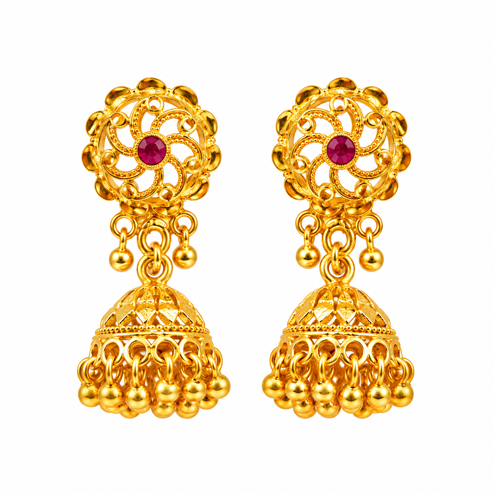 The99Jewel Stylish Gold Plated Jhumka Earrings | Traditional Fashion Jewellery for Festive & Party Wear