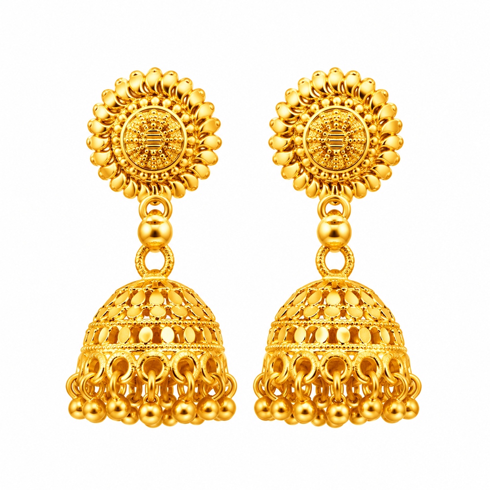The99Jewel Beautiful Gold Plated Jhumka Earrings for Women | Designer Ethnic Jewellery for Festive Looks
