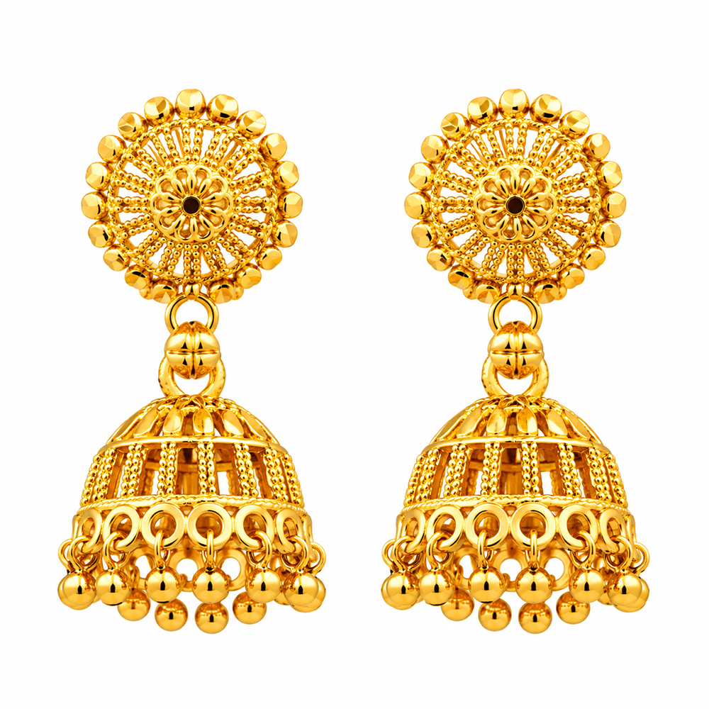 The99Jewel Beautiful Gold Plated Jhumka Earrings for Women | Designer Ethnic Jewellery for Festive Looks