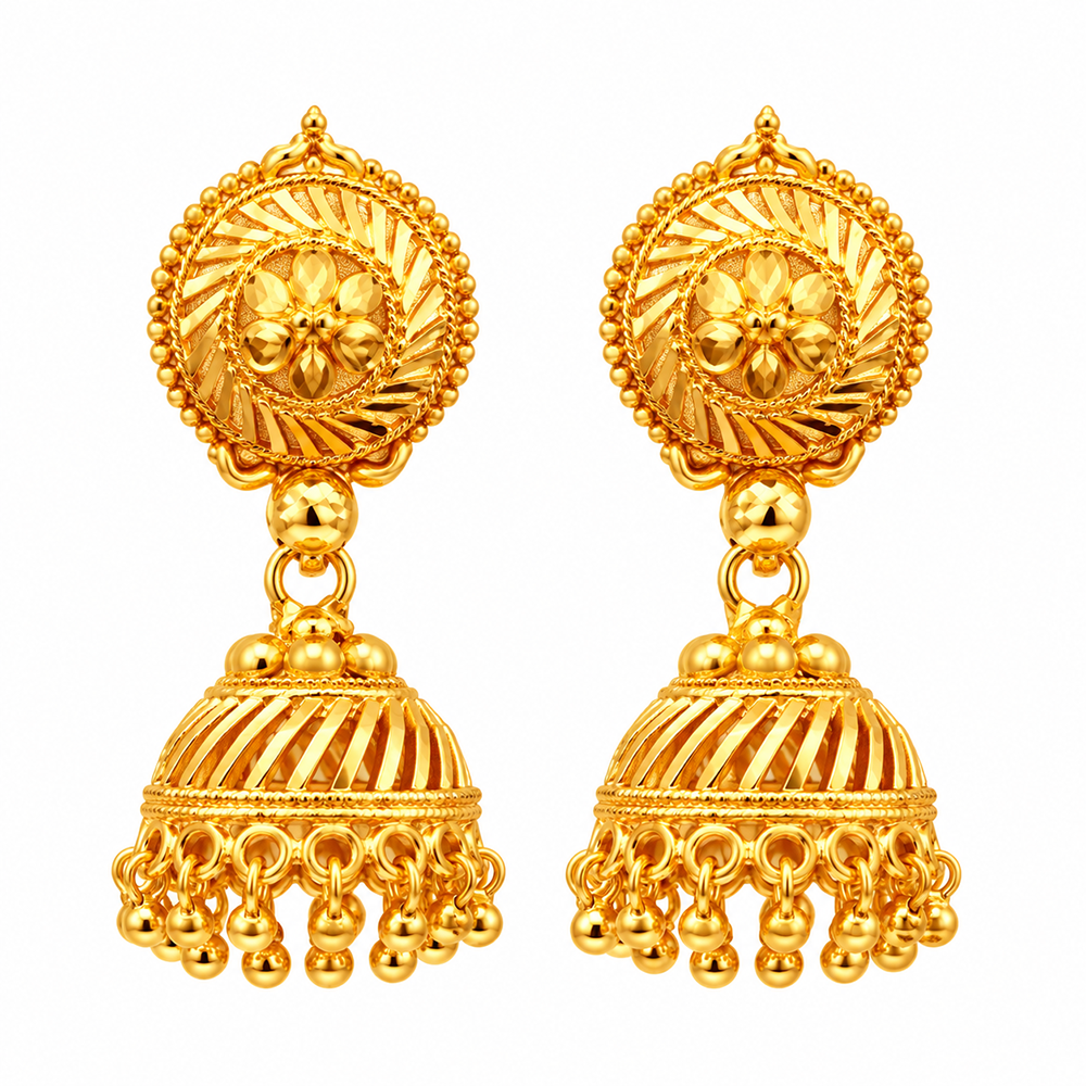The99Jewel Beautiful Gold Plated Jhumka Earrings for Women | Designer Ethnic Jewellery for Festive Looks