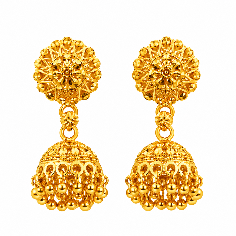 The99Jewel Beautiful Gold Plated Jhumka Earrings for Women | Designer Ethnic Jewellery for Festive Looks