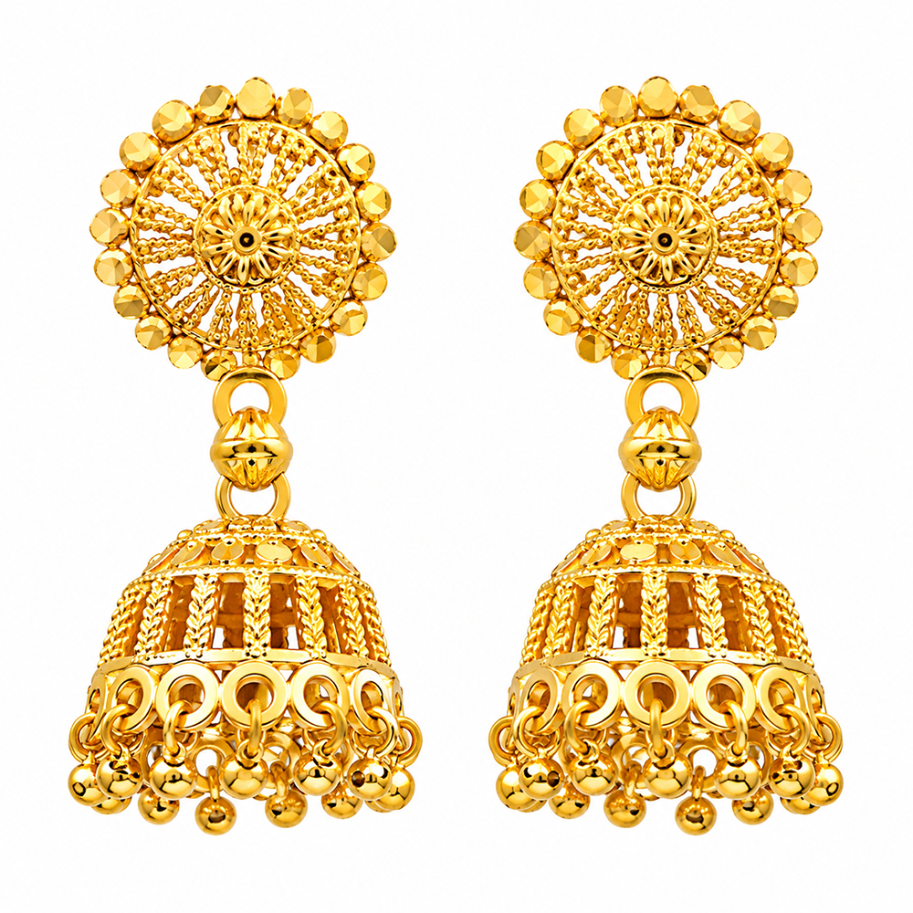 The99Jewel Beautiful Gold Plated Jhumka Earrings for Women | Designer Ethnic Jewellery for Festive Looks