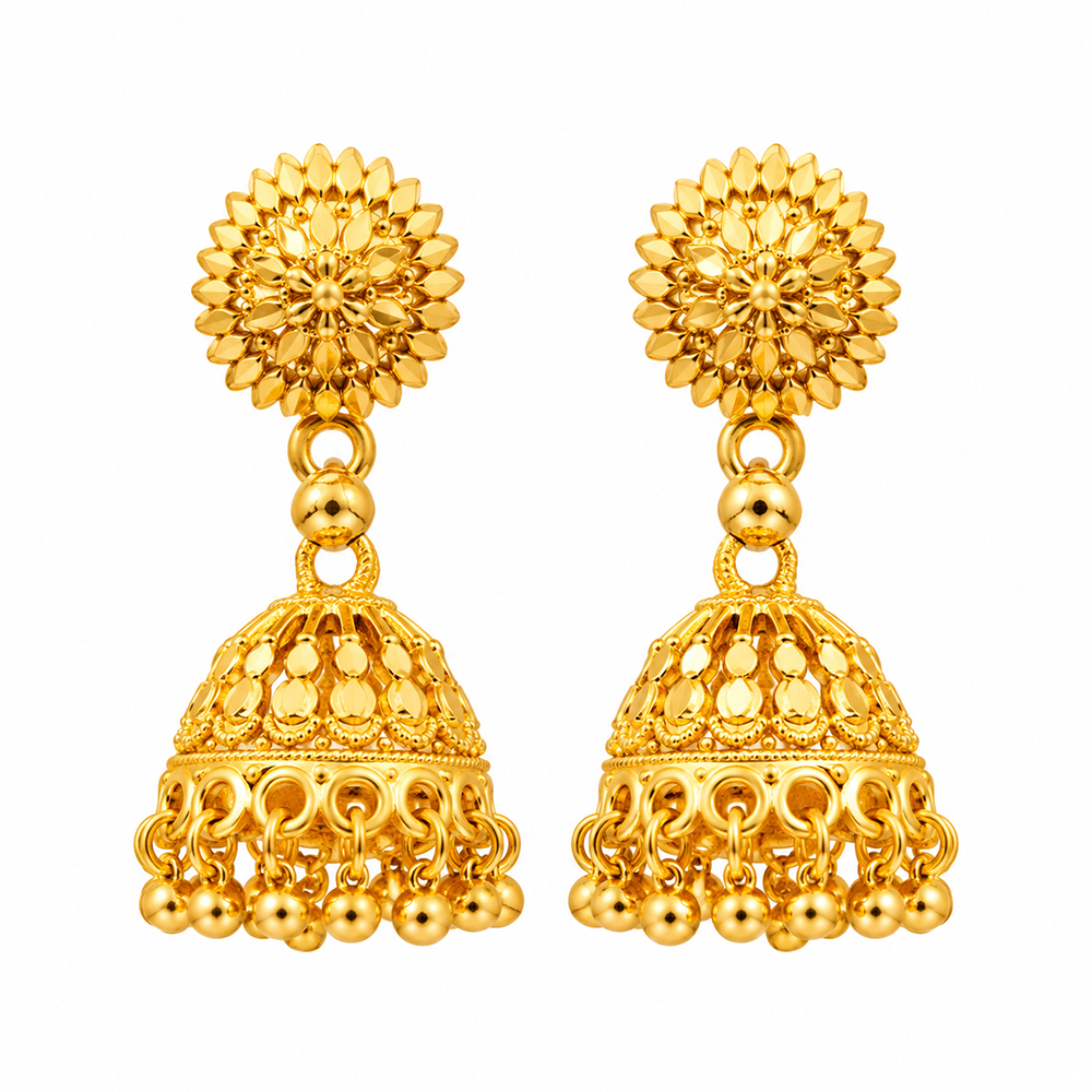 The99Jewel Beautiful Gold Plated Jhumka Earrings for Women | Designer Ethnic Jewellery for Festive Looks