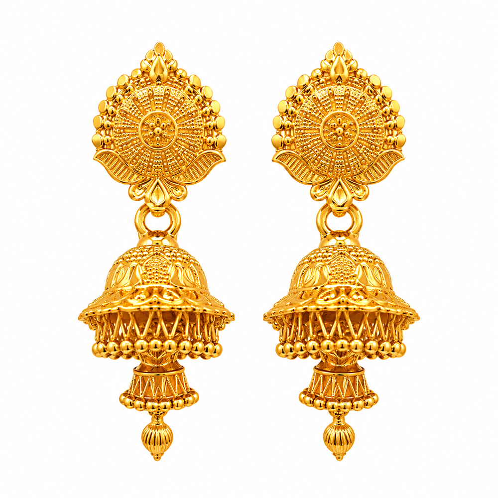 The99Jewel Stylish Gold Plated Jhumka Earrings | Traditional Fashion Jewellery for Festive & Party Wear