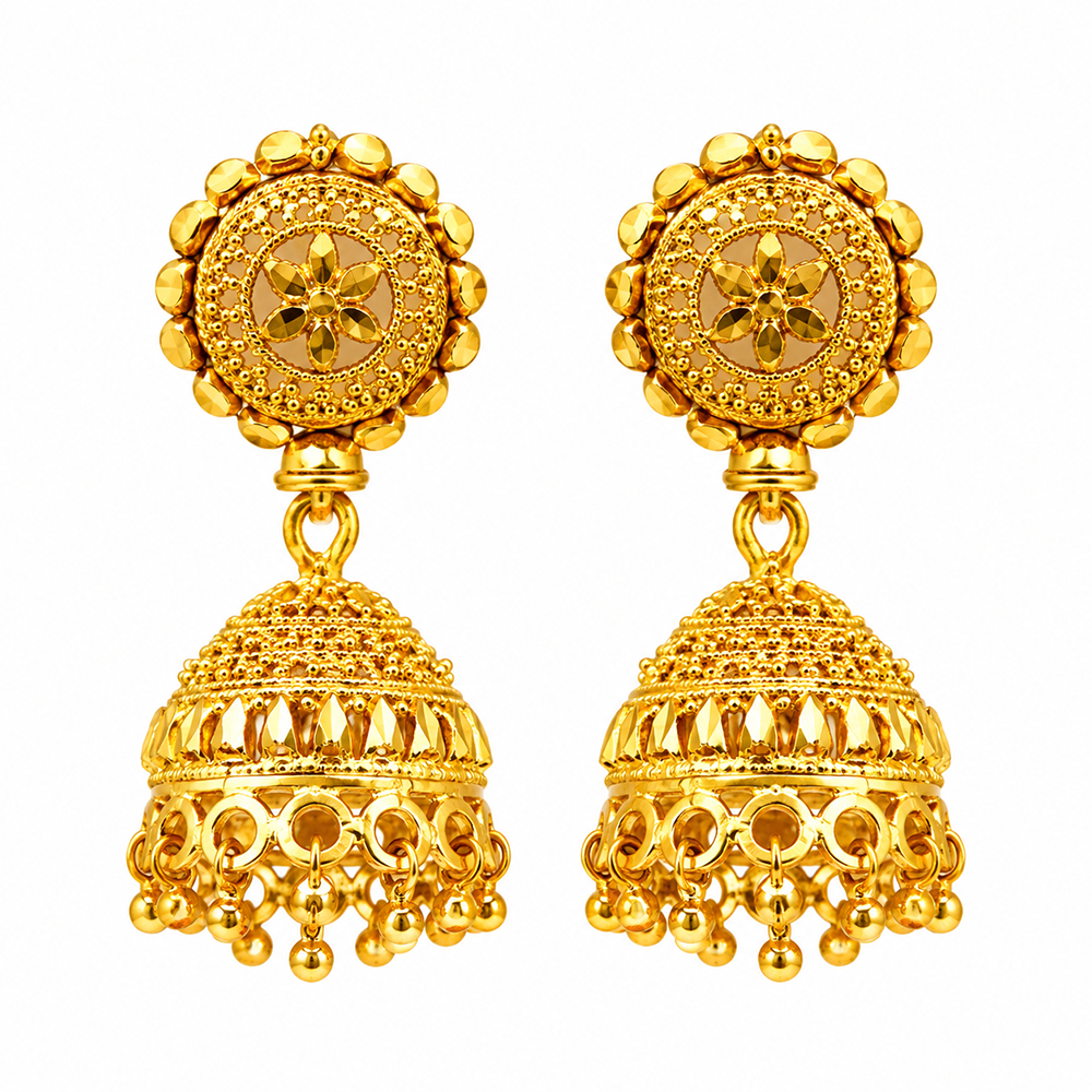 The99Jewel Timeless Gold Plated Jhumki Earrings | Elegant Traditional Jewellery for Weddings & Festive Occasions