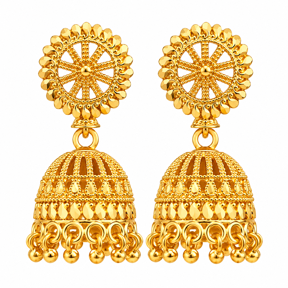 The99Jewel Timeless Gold Plated Jhumki Earrings | Elegant Traditional Jewellery for Weddings & Festive Occasions