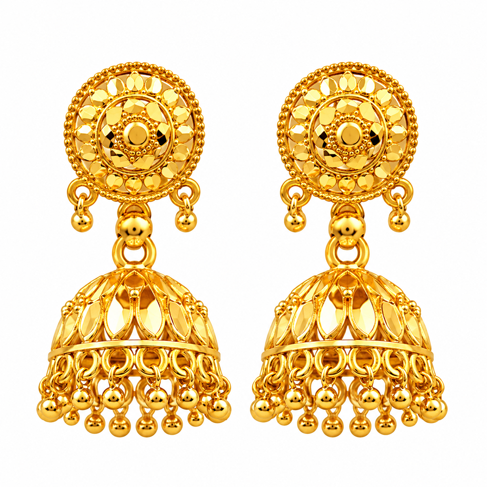 The99Jewel Timeless Gold Plated Jhumki Earrings | Elegant Traditional Jewellery for Weddings & Festive Occasions