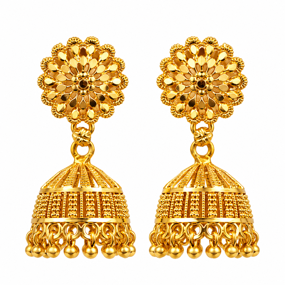 The99Jewel Timeless Gold Plated Jhumki Earrings | Elegant Traditional Jewellery for Weddings & Festive Occasions