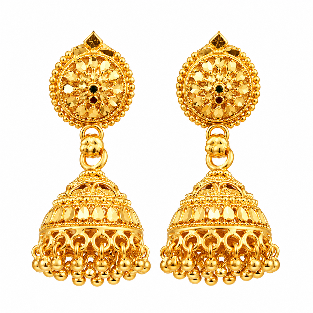 The99Jewel Timeless Gold Plated Jhumki Earrings | Elegant Traditional Jewellery for Weddings & Festive Occasions