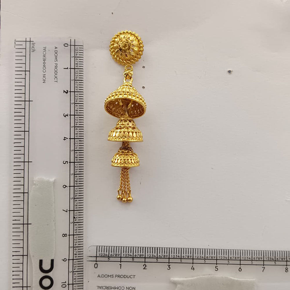 The99Jewel Timeless Gold Plated Multi Layer Jhumka Earrings | Elegant Traditional Jewellery for Weddings & Festive Occasions