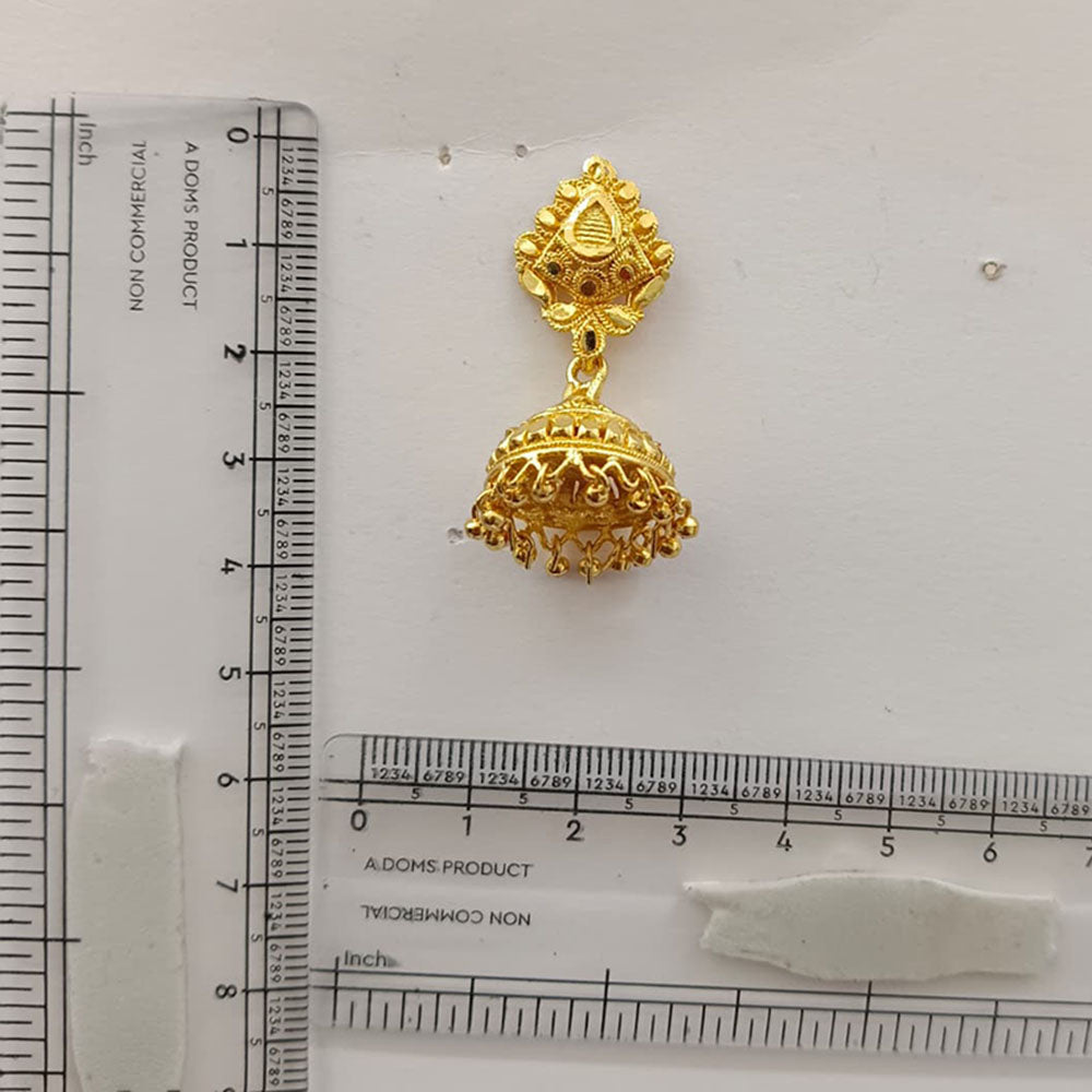 The99Jewel Traditional Gold Plated Jhumki Earrings with Leaf Shape Stud for Women & Girls