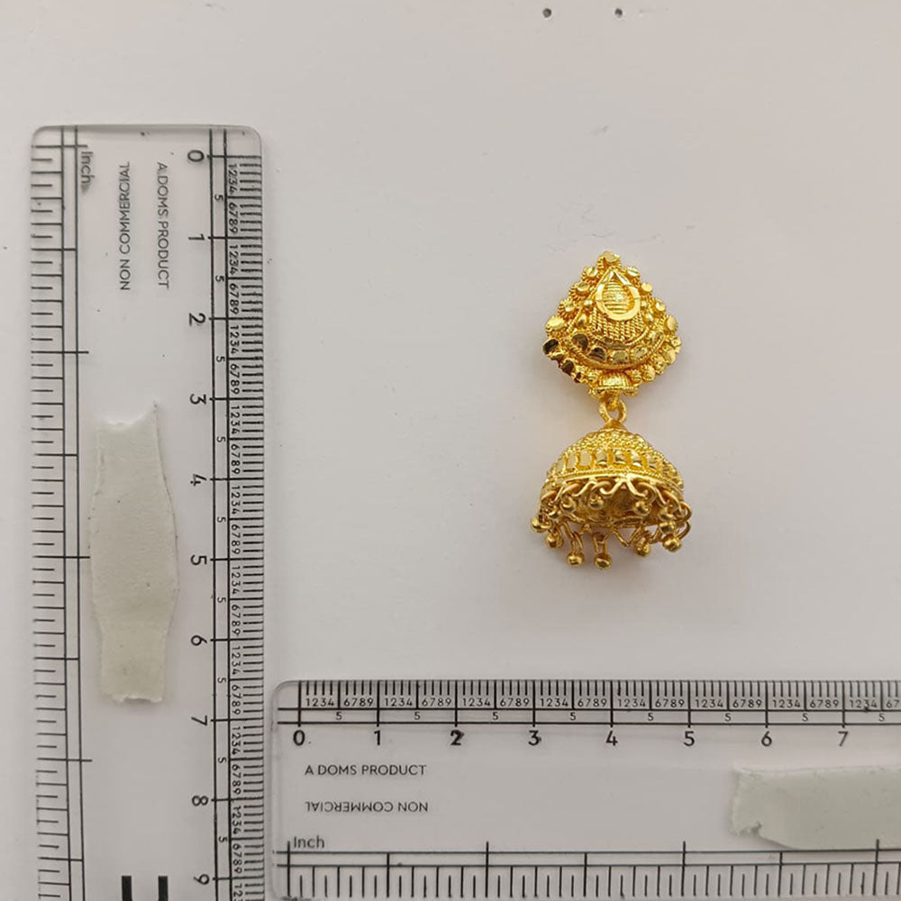 The99Jewel Traditional Gold Plated Jhumki Earrings with Leaf Shape Stud for Women & Girls