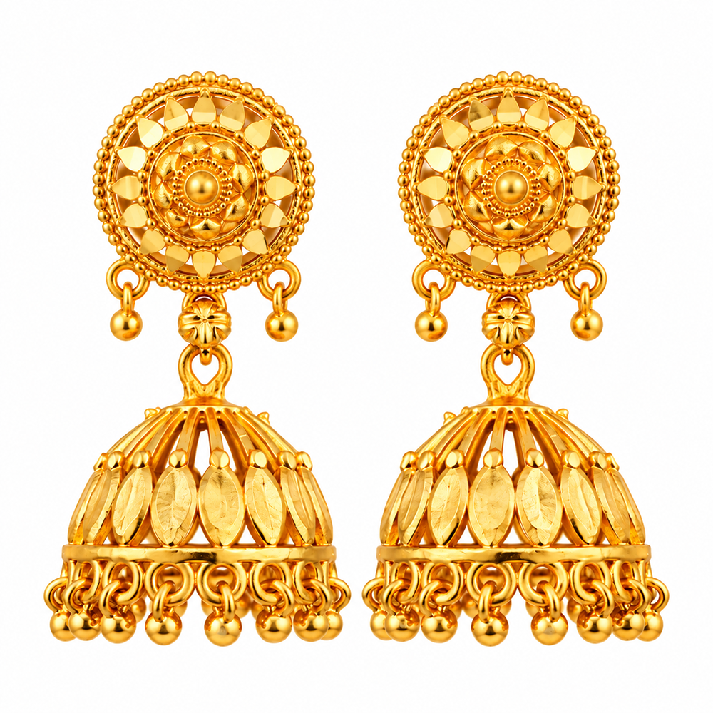 The99Jewel Traditional Gold Plated Jhumki Earrings | Designer Indian Earrings for Women & Girls