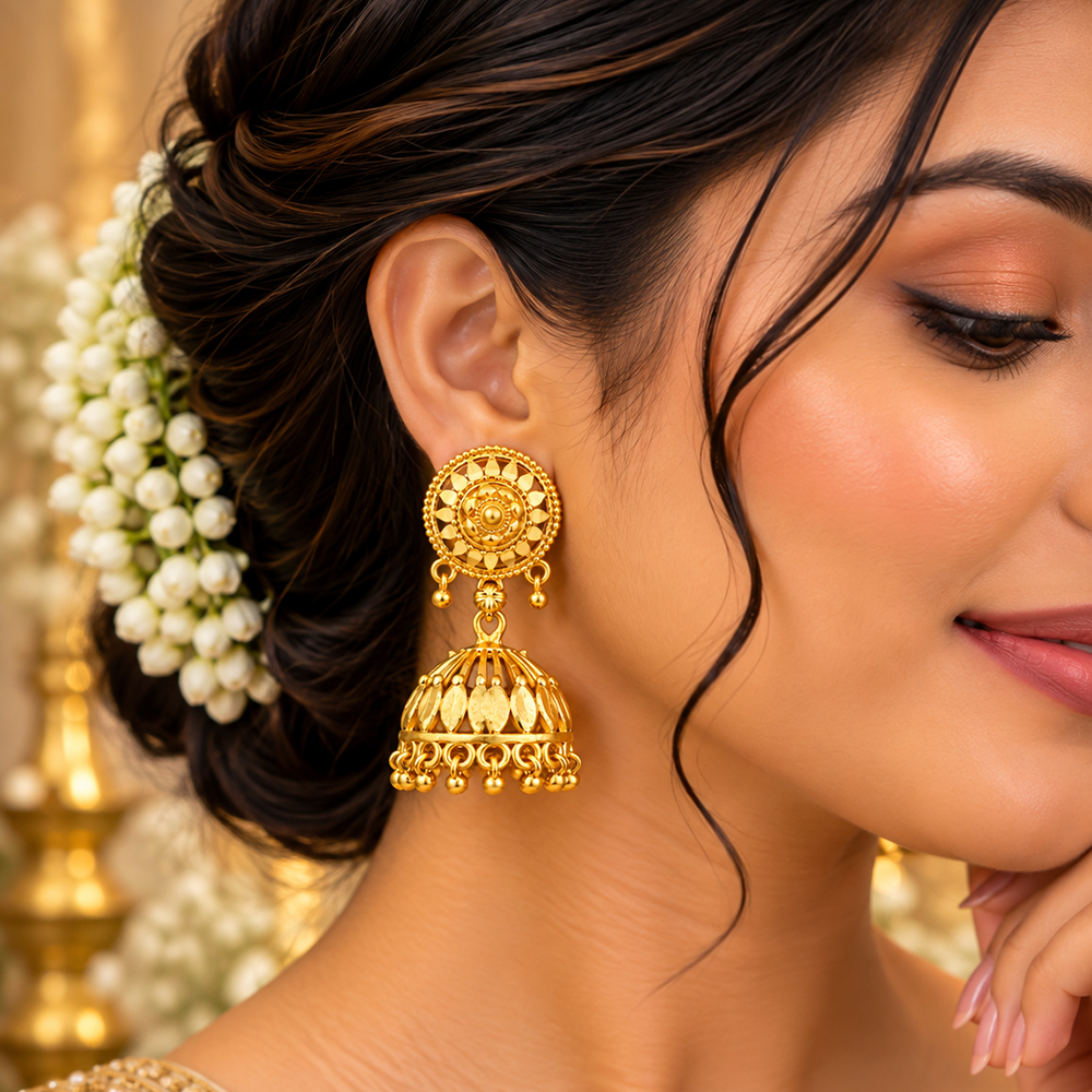 The99Jewel Traditional Gold Plated Jhumki Earrings | Designer Indian Earrings for Women & Girls