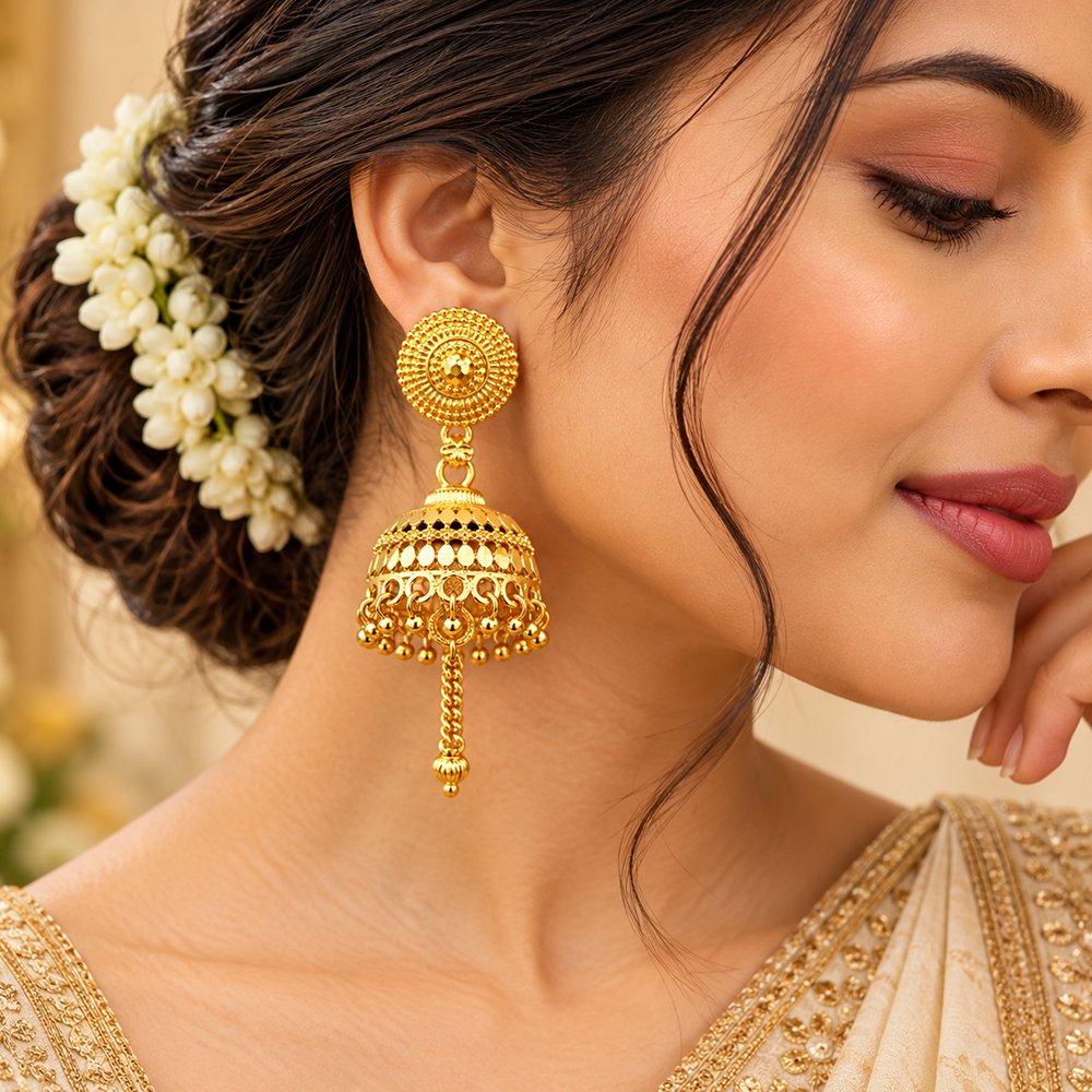 The99Jewel Traditional Gold Plated Jhumki Earrings | Designer Indian Earrings for Women & Girls