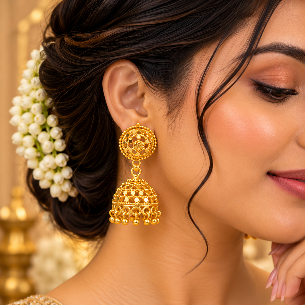 The99Jewel Traditional Gold Plated Jhumki Earrings | Designer Indian Earrings for Women & Girls