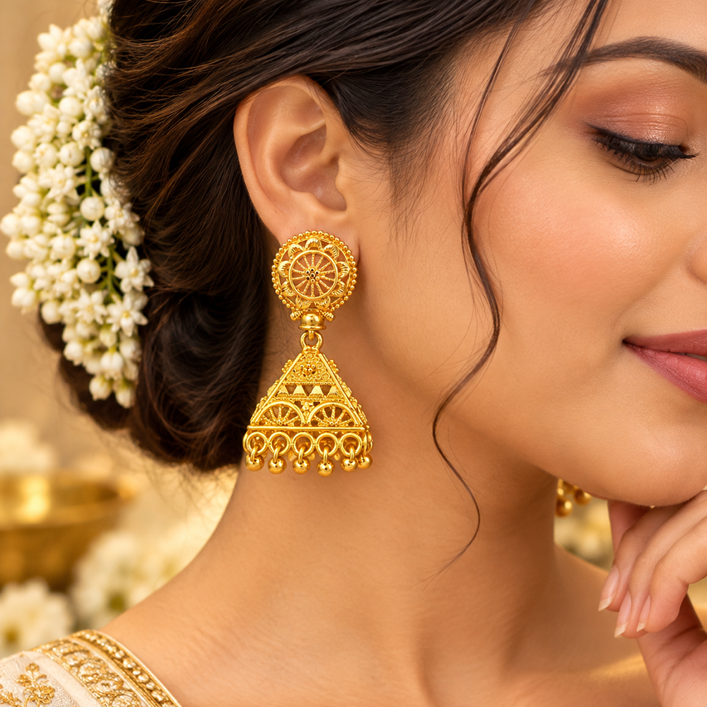The99Jewel Traditional Gold Plated Jhumki Earrings | Designer Indian Earrings for Women & Girls