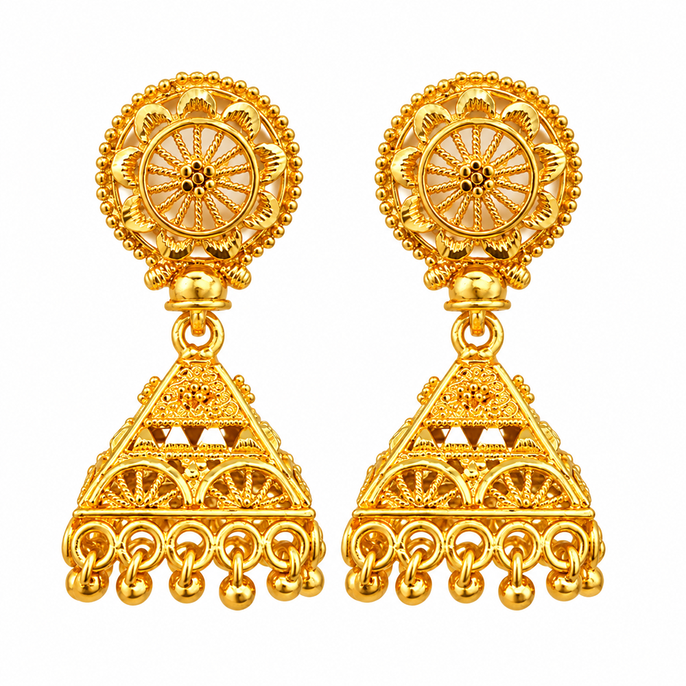 The99Jewel Traditional Gold Plated Jhumki Earrings | Designer Indian Earrings for Women & Girls