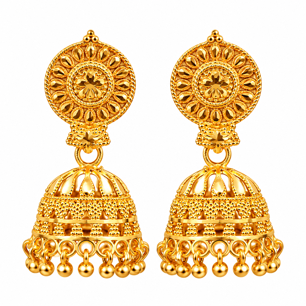 The99Jewel Heritage Inspired Gold Plated Jhumka Earrings | Traditional Designer Jewellery for Women